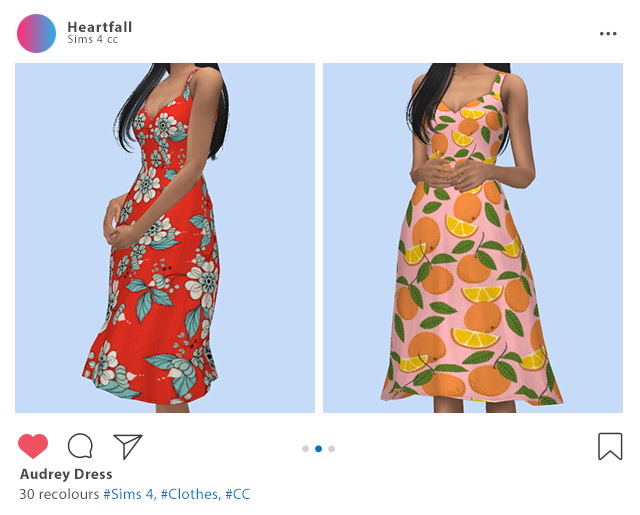 Sims 4 Audrey dress at Heartfall