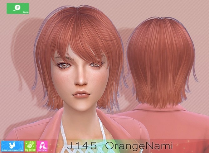 Sims 4 J145 OrangeNami hair at Newsea Sims 4