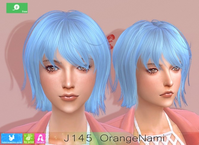 Sims 4 J145 OrangeNami hair at Newsea Sims 4