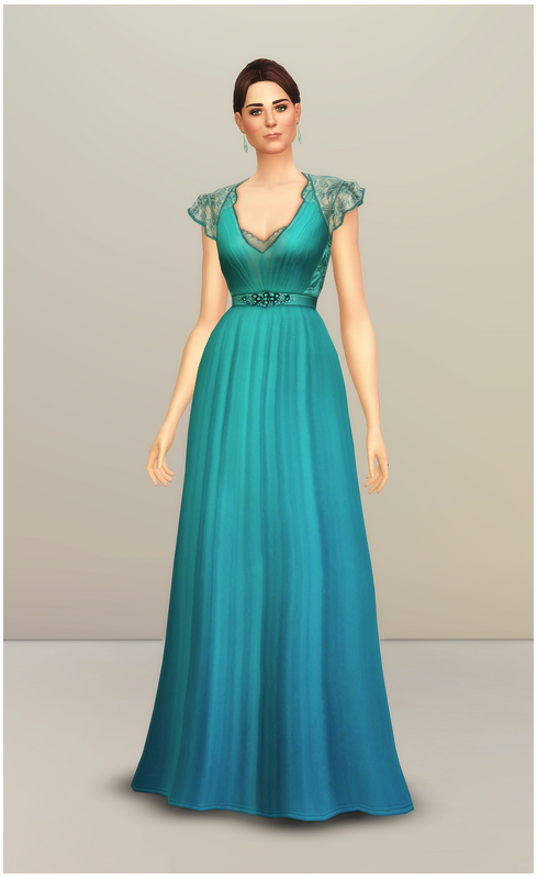 Sims 4 Aspen Teal Gown at Rusty Nail