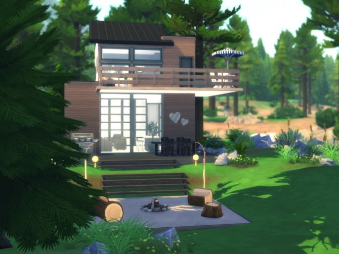 Sims 4 Forest Hideaway vacation home by Summerr Plays at TSR