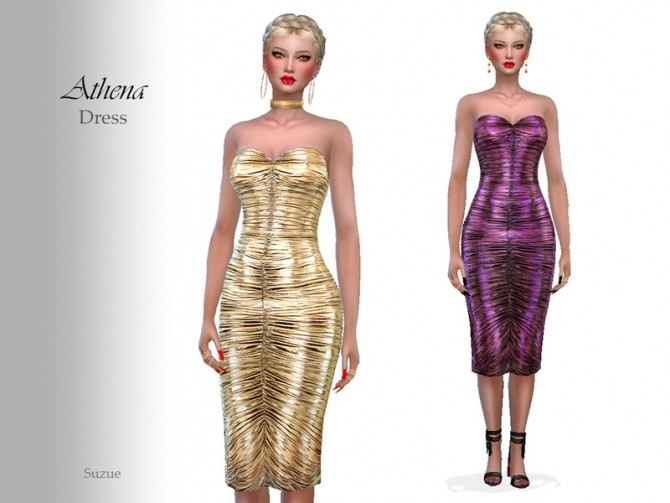 Sims 4 Athena Dress by Suzue at TSR