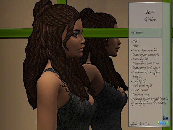 Sims 4 Hair Glitter by MahoCreations at TSR
