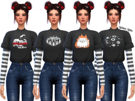 Kassi Layered Tee Shirts by Wicked_Kittie at TSR