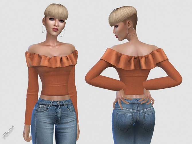 Sims 4 Off Shoulder Top by pizazz at TSR