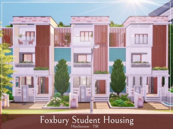 Sims 4 Foxbury Student housing by Mini Simmer at TSR