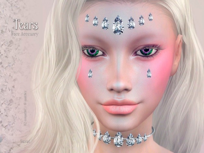 Sims 4 Crystal Tears Accesory by Suzue at TSR