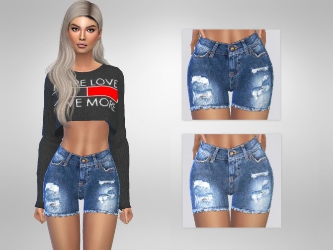 Sims 4 Artemis Ripped Shorts by Puresim at TSR