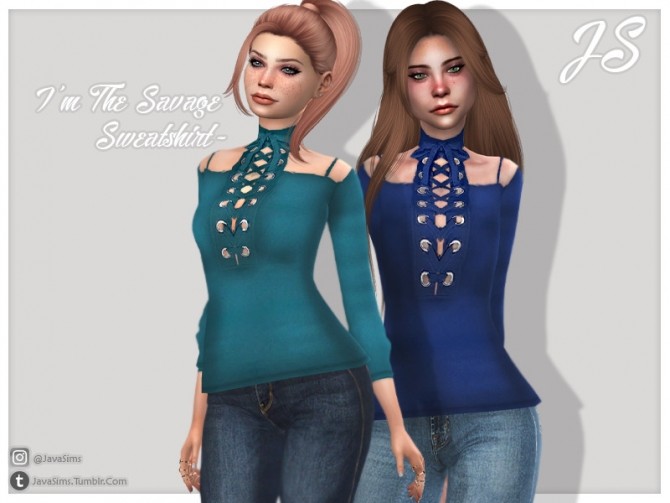 Sims 4 Im The Savage Sweatshirt by JavaSims at TSR