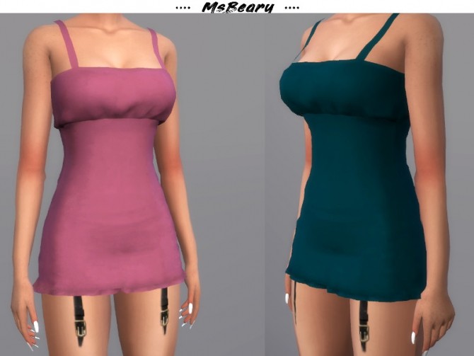 Sims 4 Short Buckle Dress by MsBeary at TSR