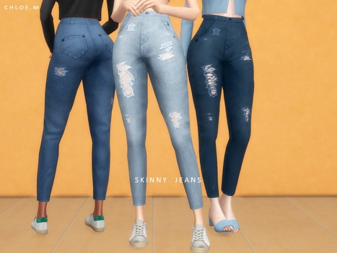 Sims 4 Skinny Jeans by ChloeMMM at TSR