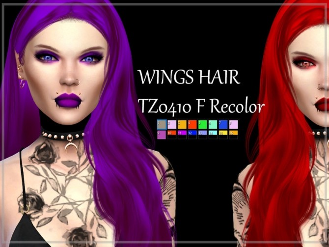 Sims 4 WINGS TZ0410 Hair Recolor by Reevaly at TSR
