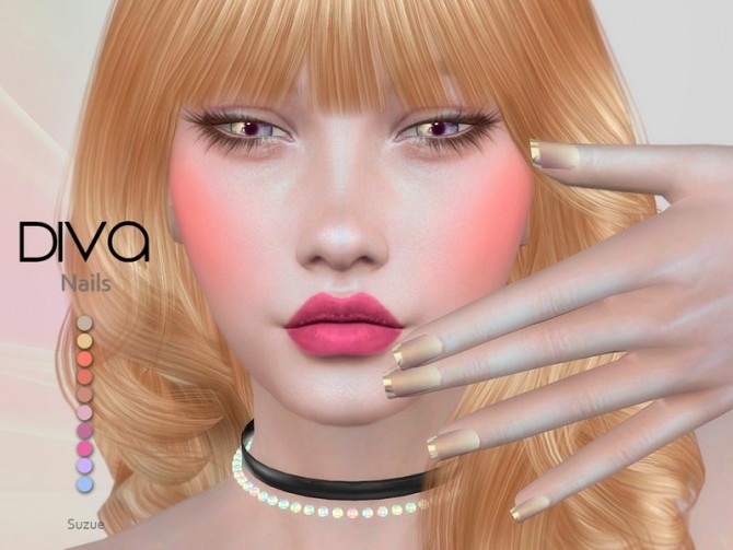 Sims 4 Diva Nails by Suzue at TSR
