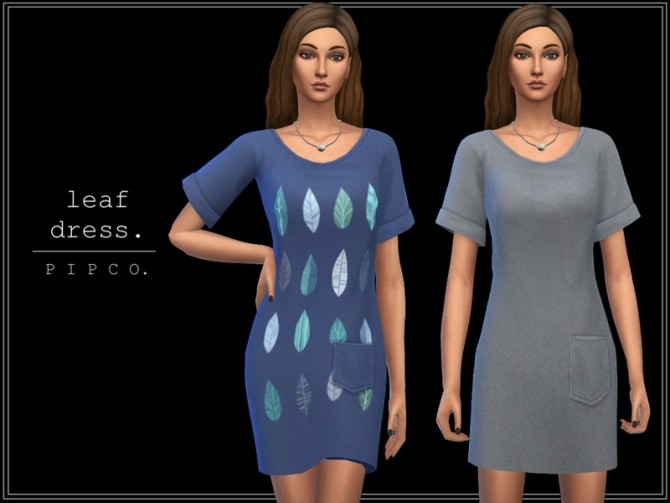 Sims 4 Leaf dress by Pipco at TSR