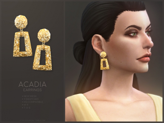 Acadia earrings by sugar owl at TSR » Sims 4 Updates