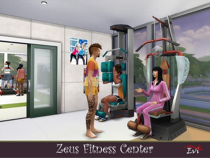 Sims 4 Zeus Fitness Center by evi at TSR