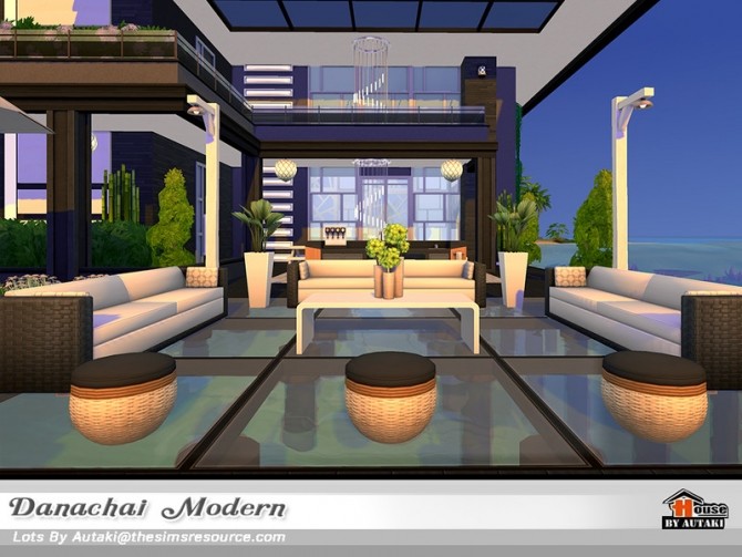 Sims 4 Danachai Modern House NoCC by autaki at TSR
