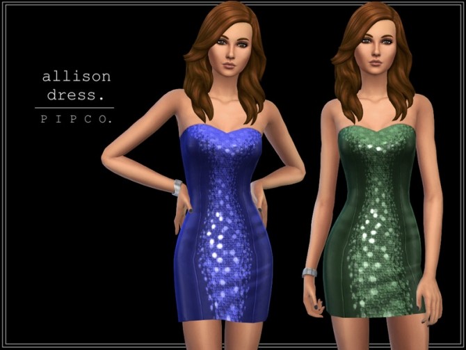Sims 4 Allison dress by Pipco at TSR