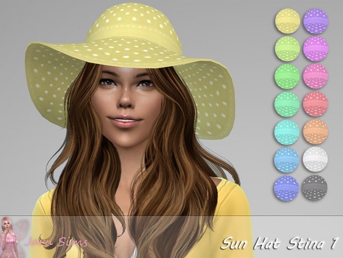 Sims 4 Sun Hat Stina 1 by Jaru Sims at TSR