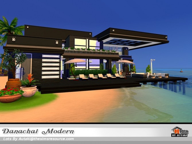 Sims 4 Danachai Modern House NoCC by autaki at TSR