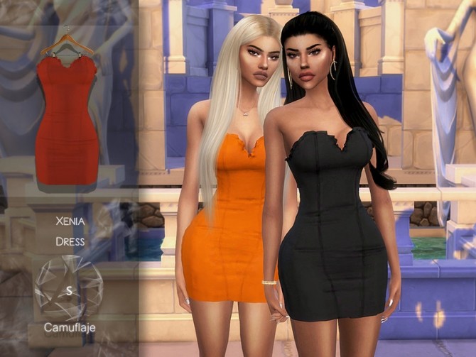 Sims 4 Xenia Dress by Camuflaje at TSR