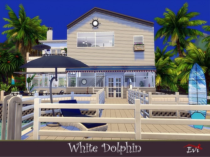 Sims 4 White Dolphin house by evi at TSR