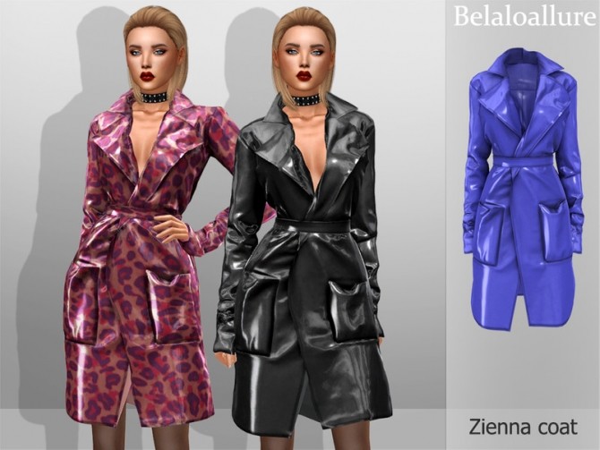 Sims 4 Belaloallure Zienna coat by belal1997 at TSR