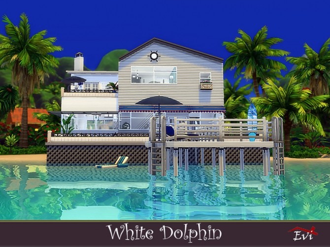 Sims 4 White Dolphin house by evi at TSR