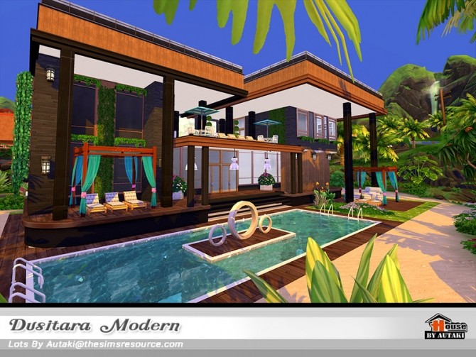 Sims 4 Dusitara Modern House NoCC by autaki at TSR