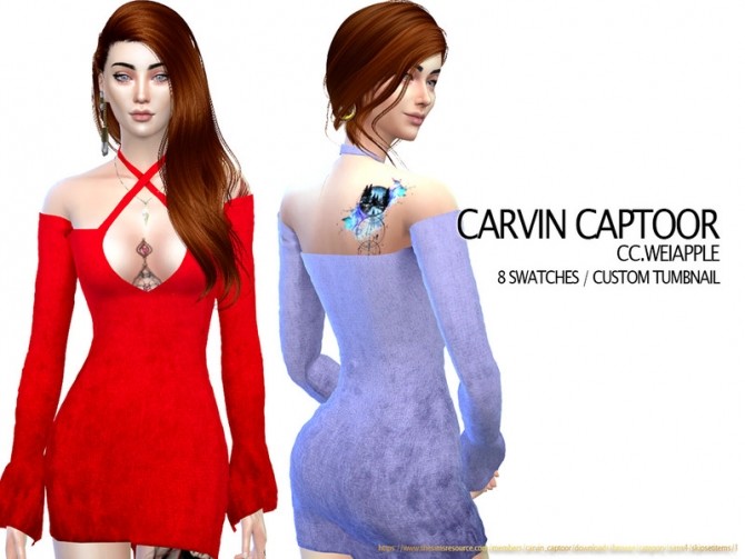 Sims 4 Weiapple dress by carvin captoor at TSR