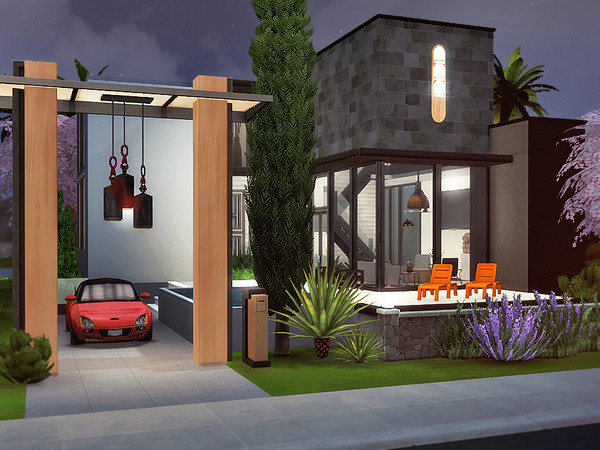 Sims 4 Marlin contemporary house by Rirann at TSR