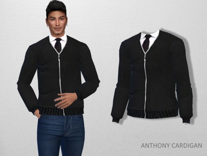 Sims 4 Anthony Cardigan by Puresim at TSR