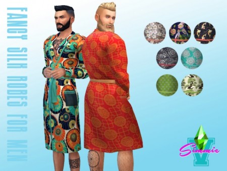 Fancy Silk Robes for Men by SimmieV at TSR