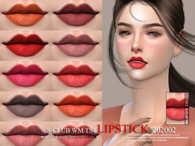 Sims 4 Lipstick 202002 by S Club WM at TSR