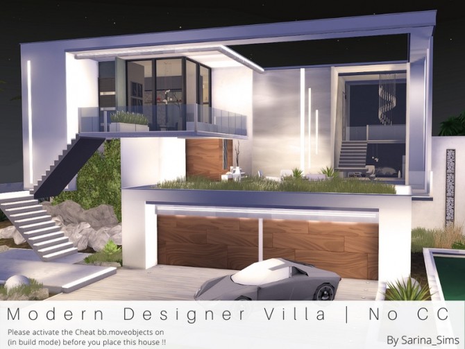 Sims 4 Modern Designer Villa No CC by Sarina Sims at TSR