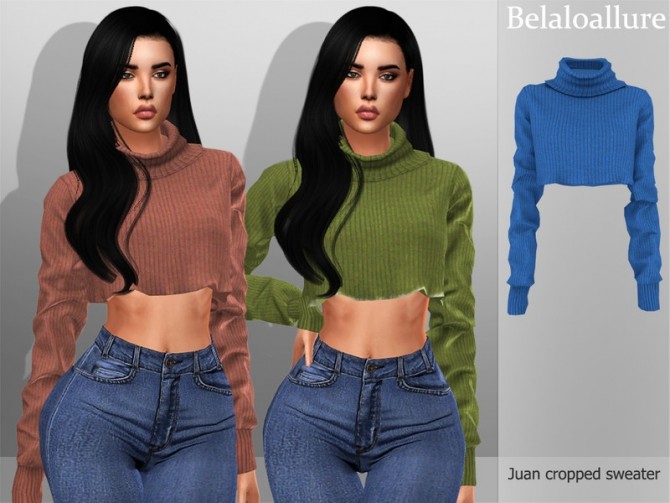 Sims 4 Belaloallure Juan cropped sweater by belal1997 at TSR