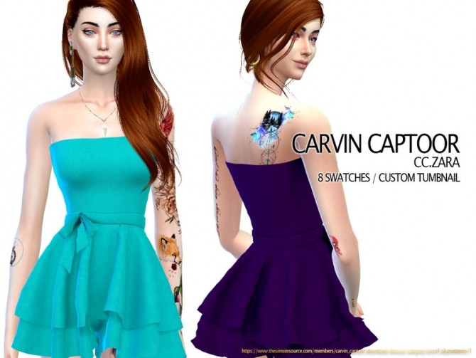 Sims 4 CC.Zara dress by carvin captoor at TSR
