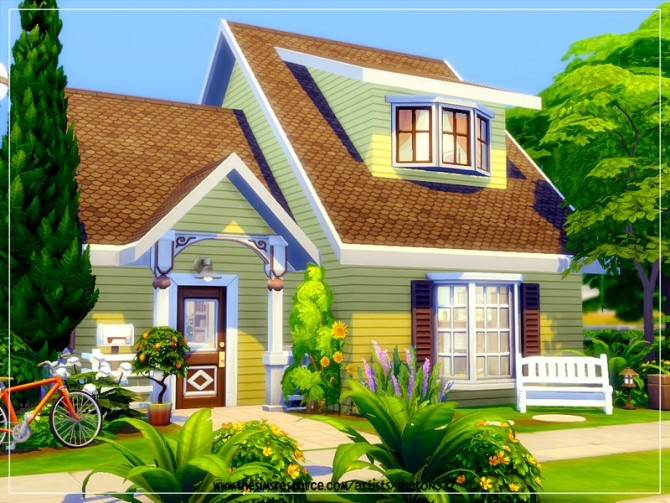 Sims 4 Tiny Yellow house Nocc by sharon337 at TSR