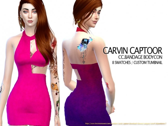 Sims 4 Bandage bodycon dress by carvin captoor at TSR