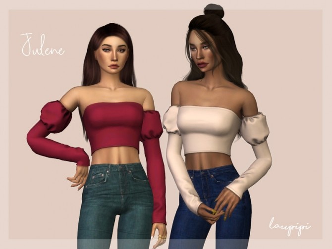 Sims 4 Julene cropped top by laupipi at TSR