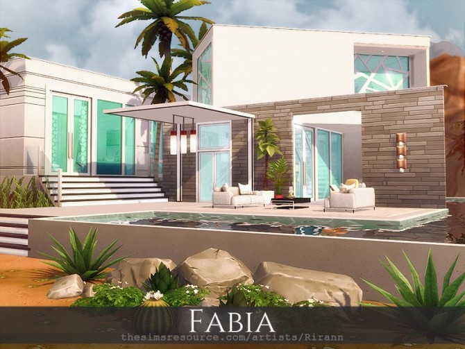 Sims 4 Fabia contemporary house by Rirann at TSR