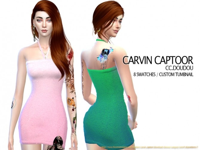 Sims 4 Doudou dress by carvin captoor at TSR