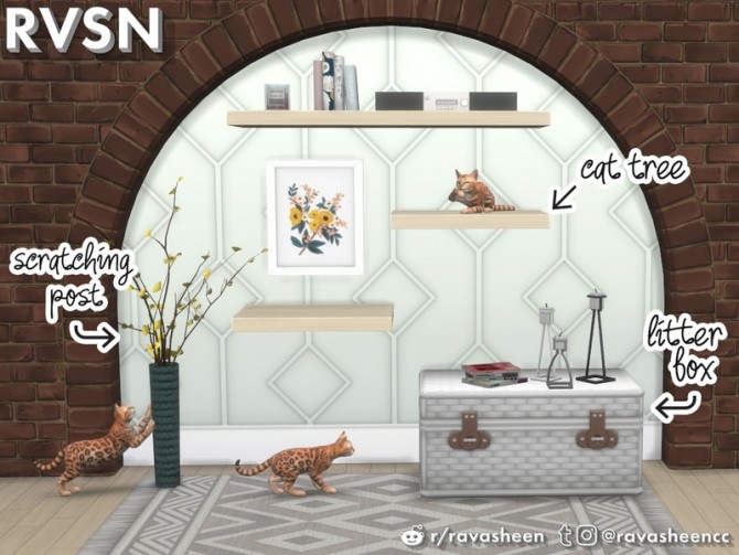 Sims 4 Meow dern Cat Set by RAVASHEEN at TSR