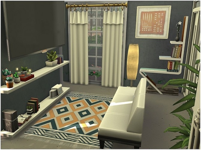 Sims 4 Tiny White Villa by lotsbymanal at TSR