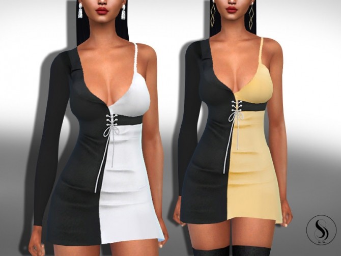 Sims 4 F One Shoulder Formal Dresses by Saliwa at TSR