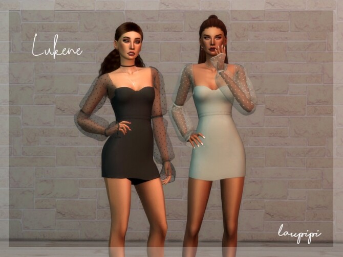 Sims 4 Lukene dress by laupipi at TSR