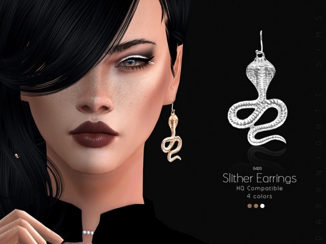 Sims 4 Slither Earrings by DarkNighTt at TSR