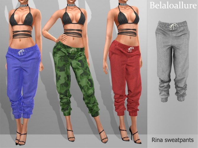 Sims 4 Rina sweatpants by Belaloallure at TSR
