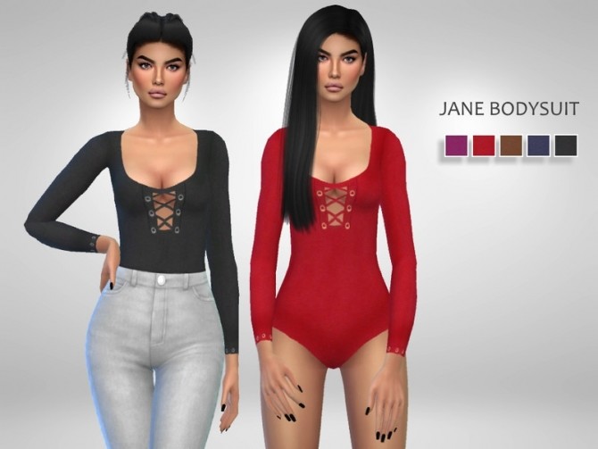 Sims 4 Jane Bodysuit by Puresim at TSR