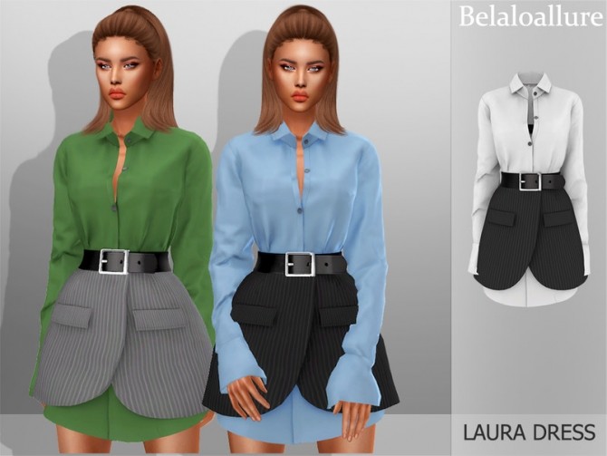 Sims 4 Belaloallure Laura dress by belal1997 at TSR